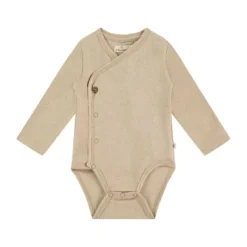 A Tiny Story Romper Lange Mouw Oatmeal Melange 50> Rompertjes