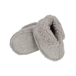 Apollo Slofjes Vilt Teddy Light Grey Newborn> Slofjes
