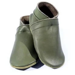 Baby Dutch Slofjes Effen Olijf  3-6 mnd><noscript><img width=