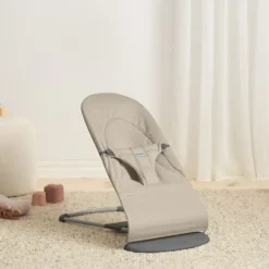 BabyBjörn Balance Soft Wipstoeltje Geweven Jersey Tri-Fabric - Zandgrijs><noscript><img width=