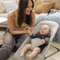 BabyBjörn Balance Soft Wipstoeltje Geweven Jersey Tri-Fabric - Zandgrijs><noscript><img width=