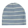 Babylook Striped Rib Muts - Newborn - Faded Denim> Mutsjes