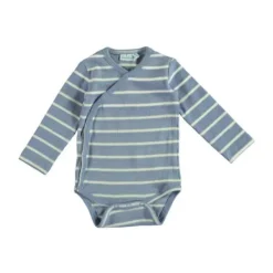 Babylook Striped Rib Romper - Maat 50 - Faded Denim> Rompertjes