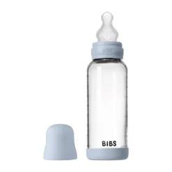 BIBS Fles - Medium Flow - Ronde Speen - 240 ml - Glas/Silicone - Ivory><noscript><img width=
