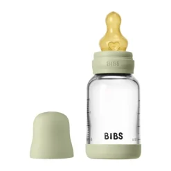 BIBS Fles - Slow Flow - Ronde Speen - 120 ml - Glas/Latex - Baby Blue><noscript><img width=