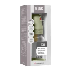 BIBS Fles - Slow Flow - Ronde Speen - 120 ml - Glas/Latex - Baby Blue><noscript><img width=