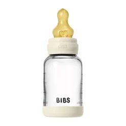 BIBS Fles - Slow Flow - Ronde Speen - 120 ml - Glas/Latex - Baby Blue><noscript><img width=