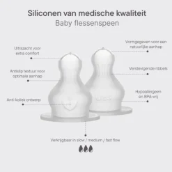 BIBS Flesspeen Rond - Fast Flow - 2 Pack - Silicone> Flessen