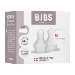 BIBS Flesspeen Rond - Medium Flow - 2 Pack - Silicone> Flessen