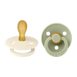 BIBS Fopspeen Latex Symmetrical Ivory / Sage Size 2 (2-Pack)> Fopspenen 12+ Maanden|Fopspenen 6+ Maanden