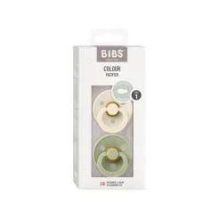 BIBS Fopspeen Latex Symmetrical Ivory / Sage Size 2 (2-Pack)><noscript><img width=
