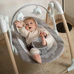 Bo Jungle B-Portable Swing Dolphy Wood Pure White><noscript><img width=