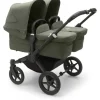 Bugaboo Donkey 5 Twin Complete  Black/Forest Green-Forest Green> Tweeling Kinderwagens|Duo Kinderwagens