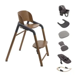 Bugaboo Giraffe Kinderstoel Ultimate Bundel – Wood/Grey> Houten Kinderstoelen