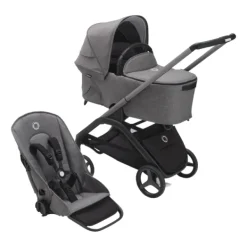 Bugaboo Kinderwagen Dragonfly Complete Graphite Frame / Grey Melange Bekleding> Wandelwagens|Complete Kinderwagens