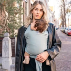 ByKay Stretchy Wrap Classic Minty Grey> Draagdoeken
