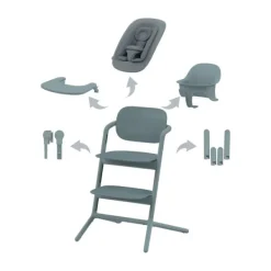 Cybex Lemo 4-in-1 Set Stone Blue - Mid Blue> Kunststof Kinderstoelen|Houten Kinderstoelen
