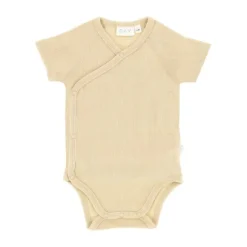 DAY Overslagromper Korte Mouw Rib - Cappuccino - Mt. 62/68> Rompertjes