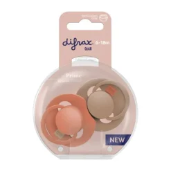 Difrax Dynamic Lovi Prime Fopspeen - 6-18mnd - 2st. - Granola / Orange> Fopspenen 12+ Maanden|Fopspenen 6+ Maanden