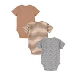 Dirkje Romper Korte Mouw Multi Colour Blue 3-Pack 44> Rompertjes