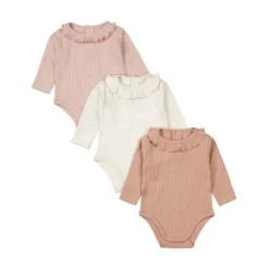 Dirkje Romper Lange Mouw Multi Colour Pink 3-Pack 50/56><noscript><img width=