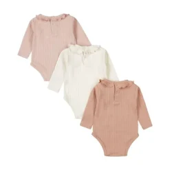 Dirkje Romper Lange Mouw Multi Colour Pink 3-Pack 50/56><noscript><img width=