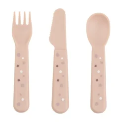 Done By Deer Foodie Cutlery Set Happy Dots Powder> Bekers|Bordjes