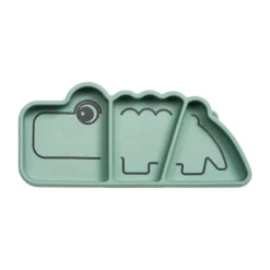 Done By Deer Silicone Stick&Stay Snack Bord Croco Green> Bordjes