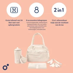 Doomoo Fluffy Verzorgingstas - Corduroy - Sand><noscript><img width=