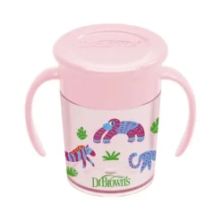 Dr. Brown's Beker Cheers 360 Roze Met Print 200ml> Bekers