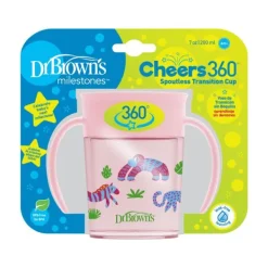 Dr. Brown's Beker Cheers 360 Roze Met Print 200ml><noscript><img width=