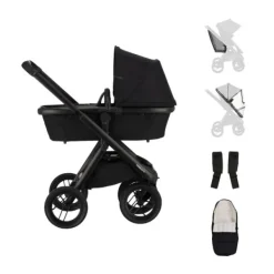 Dubatti One E6 Kinderwagen 2-in-1 - Black / Walnut Brown><noscript><img width=