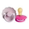Frigg Fopspeen Daisy Lila/Fuchsia T2 6-18 mnd (2 stuks)> Fopspenen 0-6 Maanden