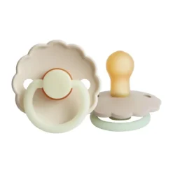 Frigg Fopspeen Daisy Night Croissant/Cream T2 6-18 mnd (2 stuks)> Fopspenen 12+ Maanden|Fopspenen 6+ Maanden