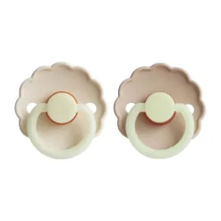 Frigg Fopspeen Daisy Night Croissant/Cream T2 6-18 mnd (2 stuks)> Fopspenen 12+ Maanden|Fopspenen 6+ Maanden