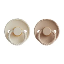 Frigg Fopspeen Rope Cream/Croissant T1 0-6 mnd (2 stuks)> Fopspenen 0-6 Maanden