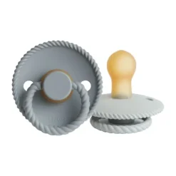 Frigg Fopspeen Rope Fr.Gray/Silver Gray T1 0-6 mnd (2 stuks)> Fopspenen 0-6 Maanden