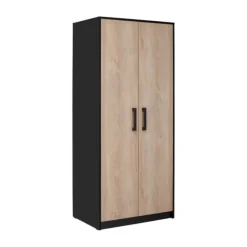 Europe Baby Hanglegkast 2 Deuren Nova Zwart/Eiken> Ladekasten