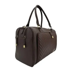 Isoki Double Zip Satchel Quilted Chocolate><noscript><img width=