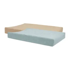 Jollein Aankleedkussenhoes - 2 Stuks - 50 x 70 cm - Badstof - Sea Green/Biscuit> Waskussenhoezen