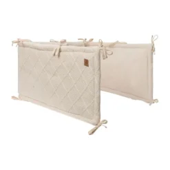 Jollein Check Knit Boxbumper - 180 x 30 cm - Oatmeal> Accessoires Boxen
