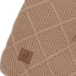 Jollein Check Knit Boxkleed - 75 x 95 cm - Biscuit><noscript><img width=