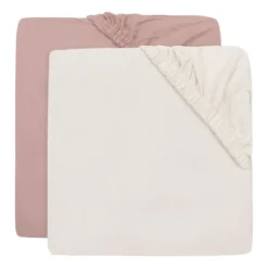 Jollein Hoeslaken Jersey - 40/50x80/90 cm - 2 Stuks - Sea Green/Ivory><noscript><img width=