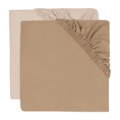 Jollein Hoeslaken Jersey - 2 Stuks - 40/50 x 80/90 cm - Sea Green/Biscuit><noscript><img width=