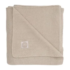 Jollein Ledikantdeken Basic Knit Biscuit/Fleece 100 x 150 cm><noscript><img width=