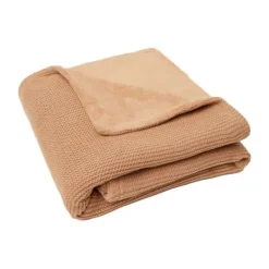 Jollein Ledikantdeken Basic Knit Biscuit/Fleece 100 x 150 cm><noscript><img width=