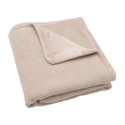 Jollein Ledikantdeken Basic Knit Wild Rose/Fleece 100 x 150 cm><noscript><img width=