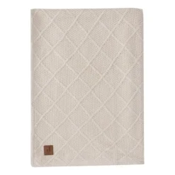 Jollein Ledikantdeken Check Knit Biscuit / Teddy Fleece 100 x 150 cm><noscript><img width=