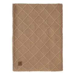 Jollein Ledikantdeken Check Knit Biscuit / Teddy Fleece 100 x 150 cm><noscript><img width=