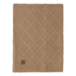Jollein Ledikantdeken Check Knit Biscuit / Teddy Fleece 100 x 150 cm><noscript><img width=
